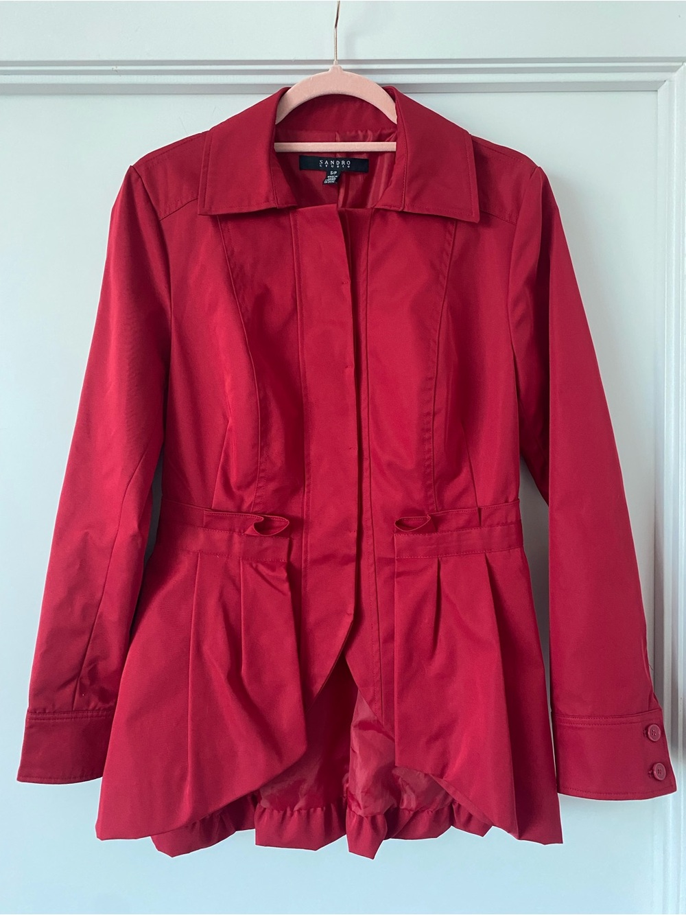 Sandro l Red Peplum-Style Jacket